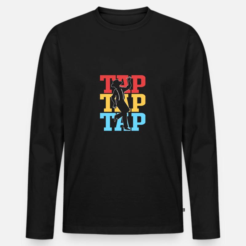 Stepptanz - Männer Premium Bio Langarmshirt - Schwarz