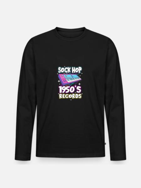 Sock Hop - Men's Premium Organic Long Sleeve Shirt - black