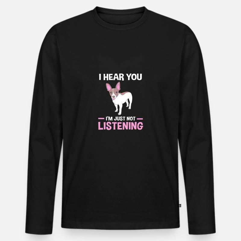 Rat Terrier - Männer Premium Bio Langarmshirt - Schwarz