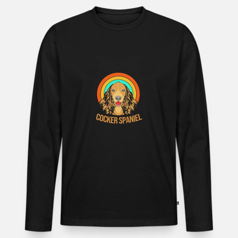 Cocker Spaniel - Männer Premium Bio Langarmshirt - Schwarz