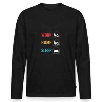 Remote Homeoffice - Männer Premium Bio Langarmshirt - Schwarz - Vorne - Nico (187cm)
