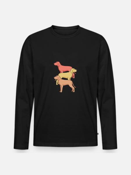 Redbone Coonhound - Men's Premium Organic Long Sleeve Shirt - black