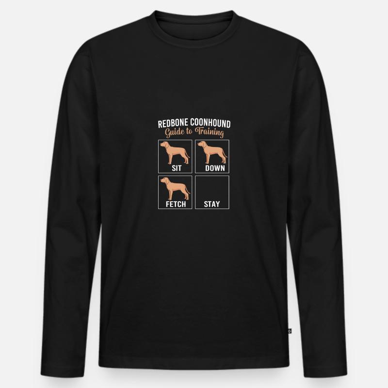 Redbone Coonhound - Männer Premium Bio Langarmshirt - Schwarz