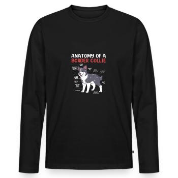 Border Collie - Men's Premium Organic Long Sleeve Shirt - black - Front - Nico (187cm)