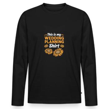 Event Planner - Men's Premium Organic Long Sleeve Shirt - black - Front - Nico (187cm)