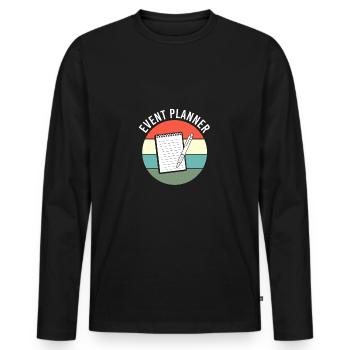 Event Planer - Männer Premium Bio Langarmshirt - Schwarz - Vorne - Nico (187cm)
