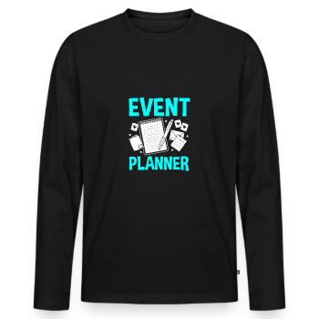 Event Planer - Männer Premium Bio Langarmshirt - Schwarz - Vorne - Nico (187cm)