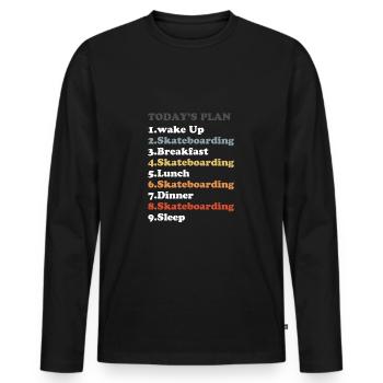 Skateboard Skateboard for Skater - Men's Premium Organic Long Sleeve Shirt - black - Front - Nico (187cm)