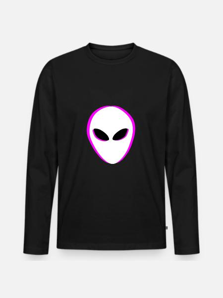 Aliens Alien Head - Men's Premium Organic Long Sleeve Shirt - black