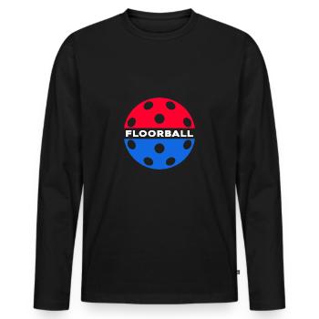 Floorball Unihockey Unihoc Bandy Floorballer - Men's Premium Organic Long Sleeve Shirt - black - Front - Nico (187cm)