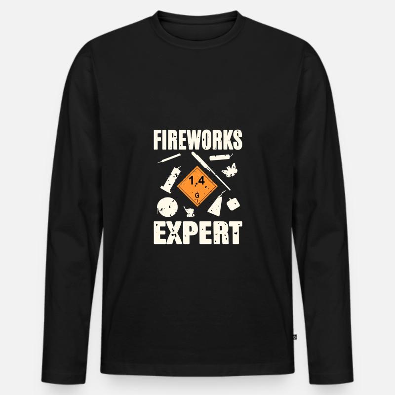Fireworks Expert - Männer Premium Bio Langarmshirt - Schwarz