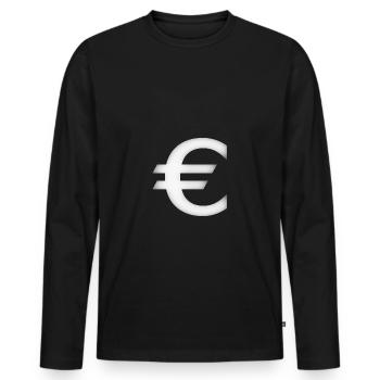 Euro white - Men's Premium Organic Long Sleeve Shirt - black - Front - Nico (187cm)