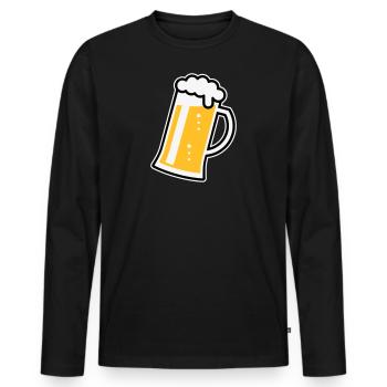 XLustig Design for Cheerful Occasions (R/3) - Men's Premium Organic Long Sleeve Shirt - black - Front - Nico (187cm)