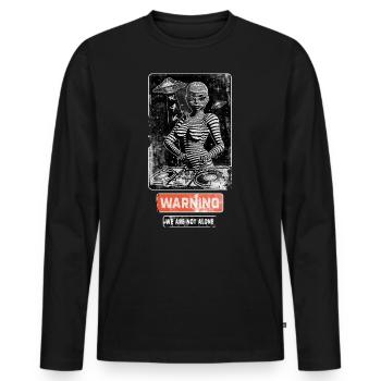 Music | Extraterrestrial woman behind the mixing desk. - Men's Premium Organic Long Sleeve Shirt - black - Front - Nico (187cm)
