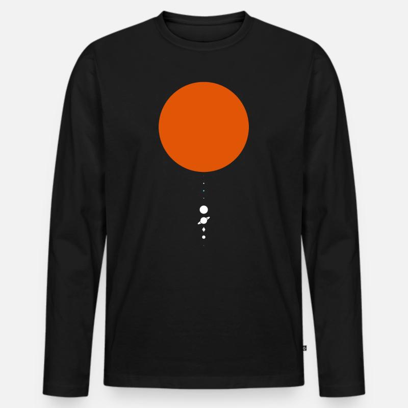 Big Sun Solar System - Männer Premium Bio Langarmshirt - Schwarz