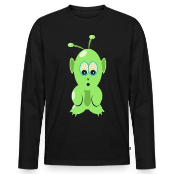 Martian shirt, for the alien and UFO fan - Men's Premium Organic Long Sleeve Shirt - black - Front - Nico (187cm)