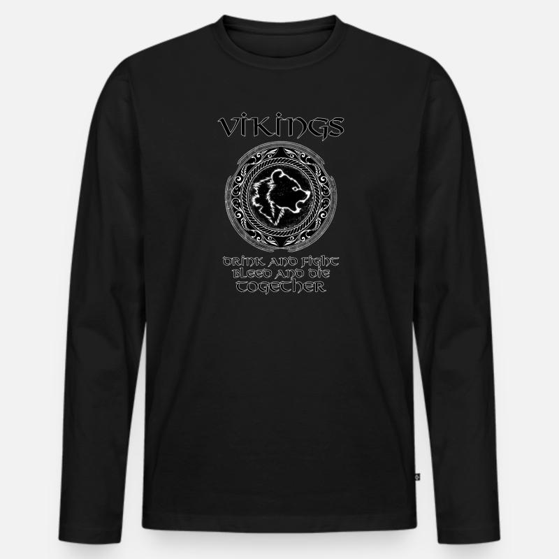 Wikinger Berserker Bär - Männer Premium Bio Langarmshirt - Schwarz