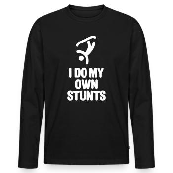 Je fais mes propres cascades - snowboard drôle snowboard - T-shirt manches longues Premium bio Homme - noir - Devant - Nico (187cm)