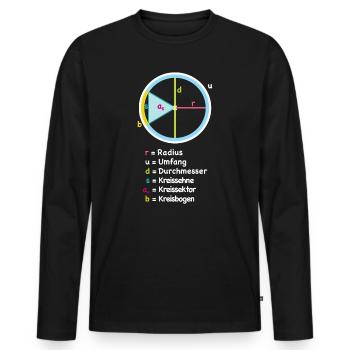 Kreis Radius Diagramm Kunst - Männer Premium Bio Langarmshirt - Schwarz - Vorne - Nico (187cm)