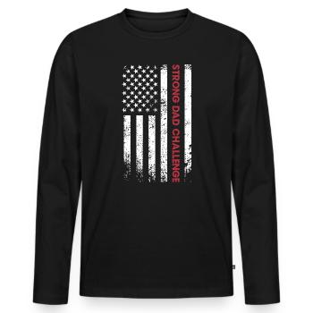 Strong Dad Challenge Flag - Men's Premium Organic Long Sleeve Shirt - black - Front - Nico (187cm)
