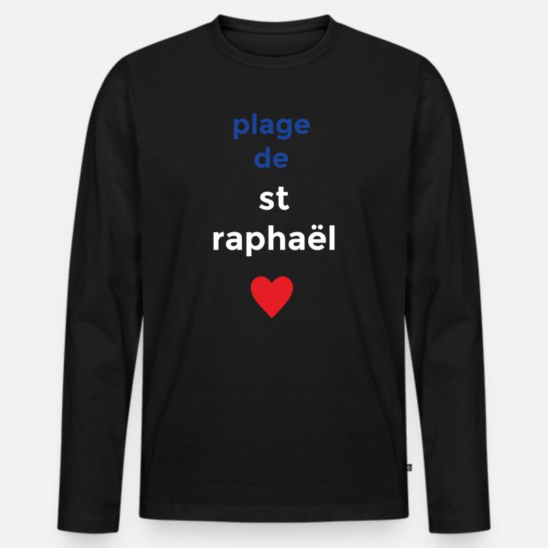Traumstrand von St. Raphael - Männer Premium Bio Langarmshirt - Schwarz