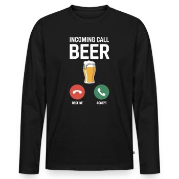 Bier Appel entrant Bière JGA Herren Männerabend - T-shirt manches longues Premium bio Homme - noir - Devant - Nico (187cm)