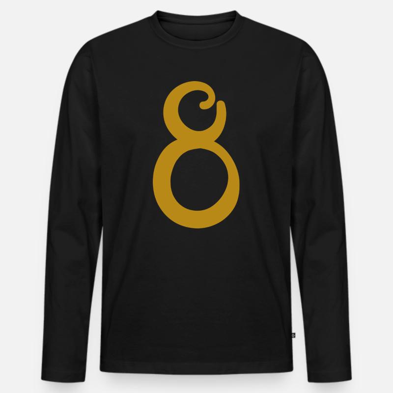 8 - Männer Premium Bio Langarmshirt - Schwarz