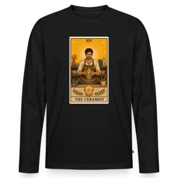 Keramiker | Töpfern Kunst Tarot - Männer Premium Bio Langarmshirt - Schwarz - Vorne - Nico (187cm)