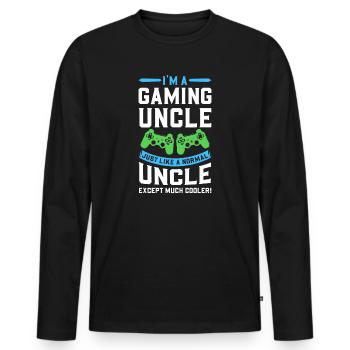 I'm A Gaming Uncle - Men's Premium Organic Long Sleeve Shirt - black - Front - Nico (187cm)