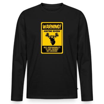Saison de chasse ouverte ! (Variante renne) - T-shirt manches longues Premium bio Homme - noir - Devant - Nico (187cm)