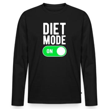 Mode Régime ON Gym Musculation Poids Séance D’entraînement - T-shirt manches longues Premium bio Homme - noir - Devant - Nico (187cm)