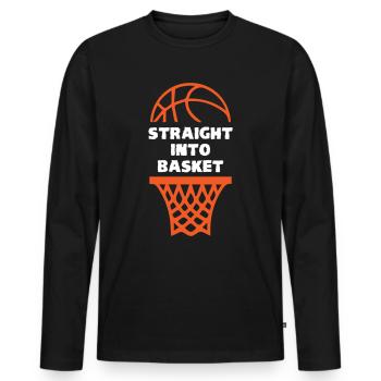 Straight Into Basketball - Männer Premium Bio Langarmshirt - Schwarz - Vorne - Nico (187cm)