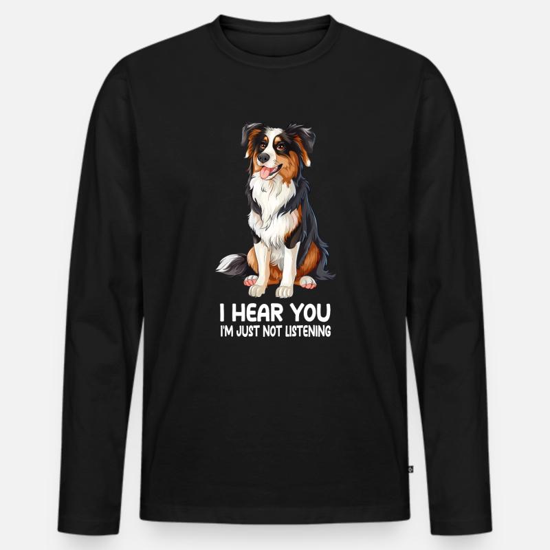 Australischer Schäferhund - Männer Premium Bio Langarmshirt - Schwarz