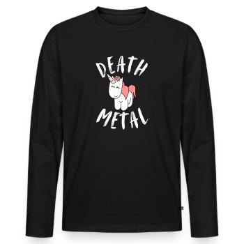 Death Metal | Unicorn, Fairy Tale, Music, Concert - Men's Premium Organic Long Sleeve Shirt - black - Front - Nico (187cm)