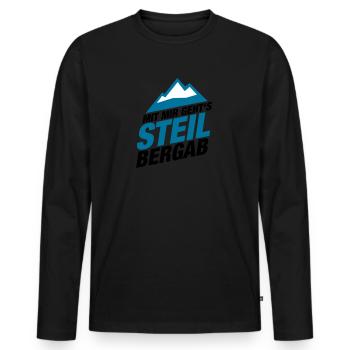 Es geht steil bergab Ski Snowboard Shirt - Männer Premium Bio Langarmshirt - Schwarz - Vorne - Nico (187cm)
