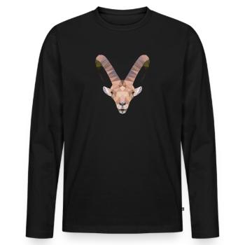 Alpine ibex - Men's Premium Organic Long Sleeve Shirt - black - Front - Nico (187cm)