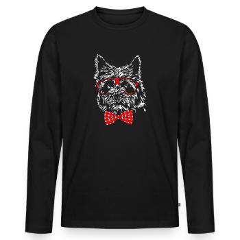 CAIRN TERRIER Young Wilsign's funny dog motif - Men's Premium Organic Long Sleeve Shirt - black - Front - Nico (187cm)