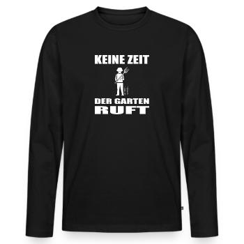 Garten - Männer Premium Bio Langarmshirt - Schwarz - Vorne - Nico (187cm)
