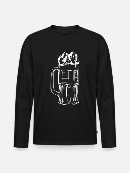 Bier - Berg - - Männer Premium Bio Langarmshirt - Schwarz