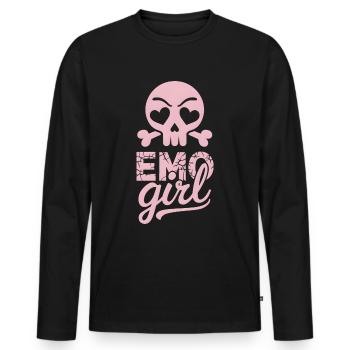 Fille emo ! - T-shirt manches longues Premium bio Homme - noir - Devant - Nico (187cm)