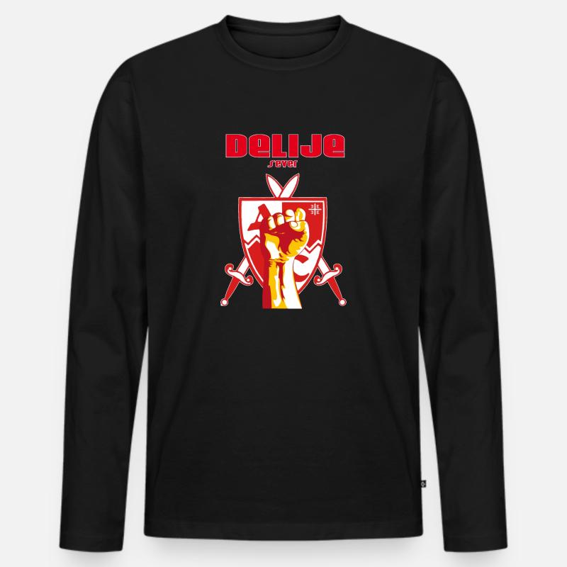 Delije Sever 1989 - Männer Premium Bio Langarmshirt - Schwarz
