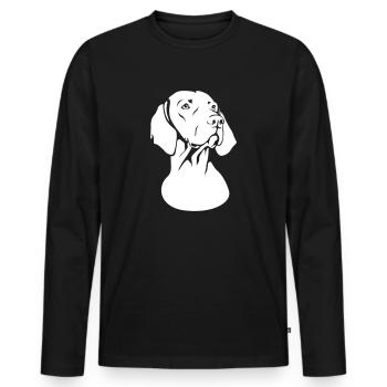 Magyar Viszla / Pointeur à poil court hongrois - T-shirt manches longues Premium bio Homme - noir - Devant - Nico (187cm)