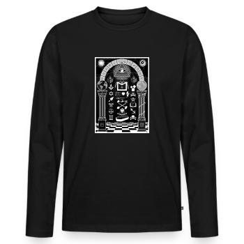 Zeichenbrett Schwarz - Männer Premium Bio Langarmshirt - Schwarz - Vorne - Nico (187cm)