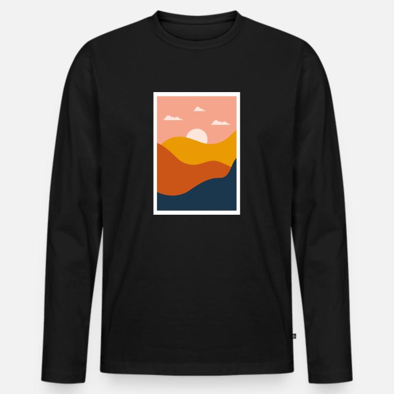 Abstrakte Landschaft - Männer Premium Bio Langarmshirt - Schwarz