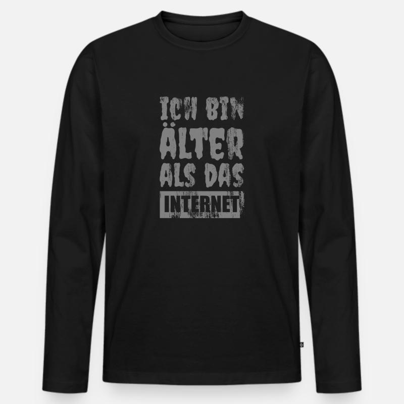 Ich bin so alt - Männer Premium Bio Langarmshirt - Schwarz