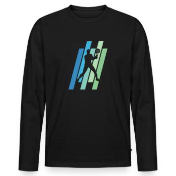 Padel Padelspieler Padeltennis Design - Männer Premium Bio Langarmshirt - Schwarz - Vorne - Nico (187cm)