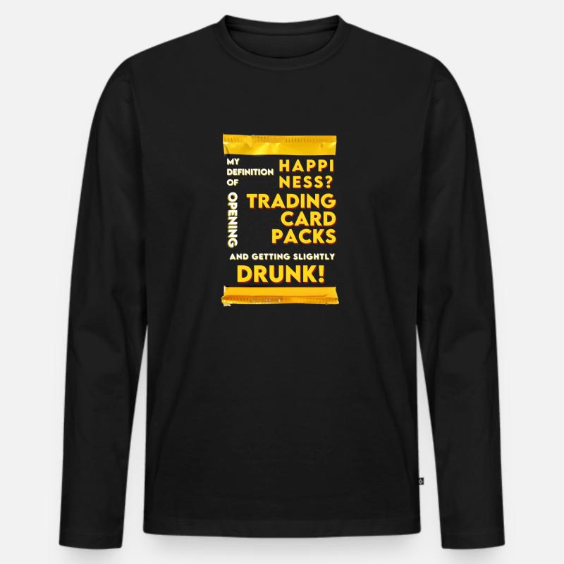 Trading Cards and Drinks Glück Geschenk lustig - Männer Premium Bio Langarmshirt - Schwarz
