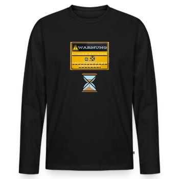 !Warnung Auser Betrieb - Männer Premium Bio Langarmshirt - Schwarz - Vorne - Nico (187cm)