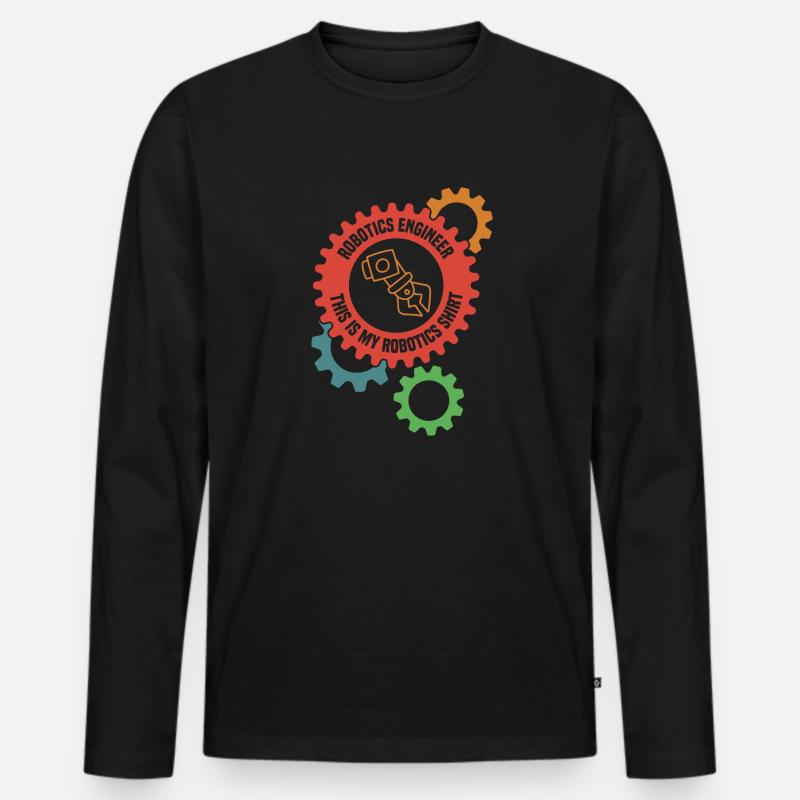 Robotik Technik Mechanik Elektronik - Männer Premium Bio Langarmshirt - Schwarz