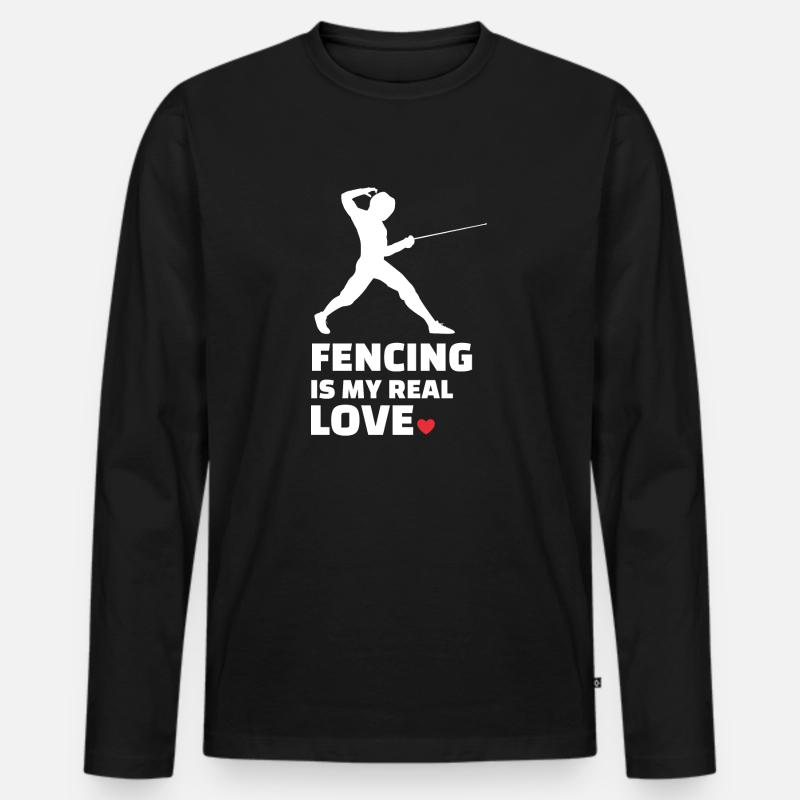 Fechten - Männer Premium Bio Langarmshirt - Schwarz